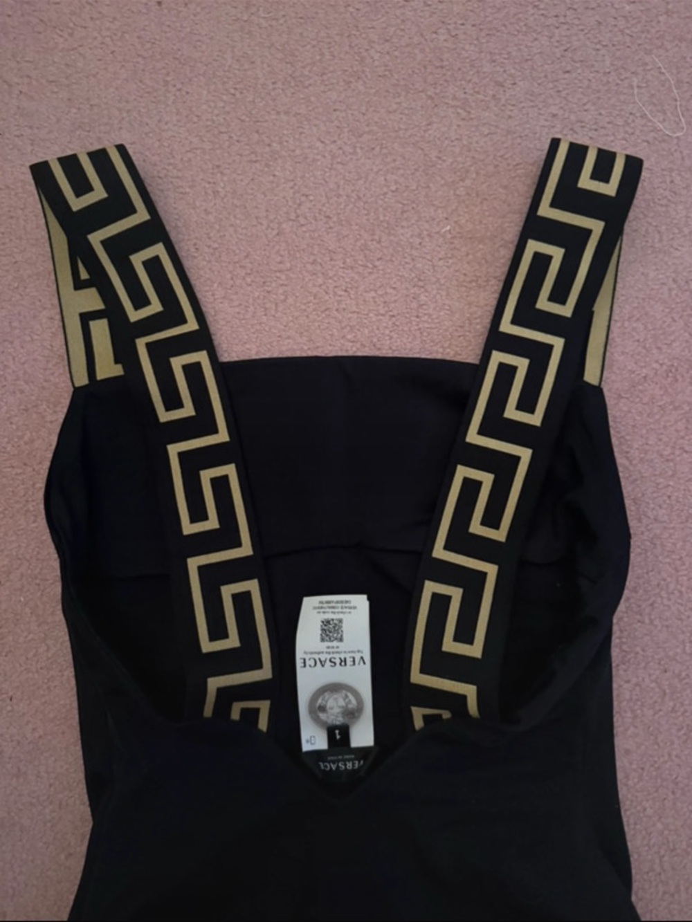 Versace Black Swimsuit with Gold Greek Key Straps - Picture 5 of 6